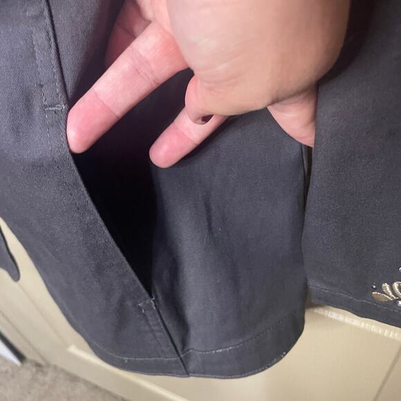 Quacker Factory Scroll Embellished Woven Jacket Charcoal Grey Size XS Western - Picture 7 of 7